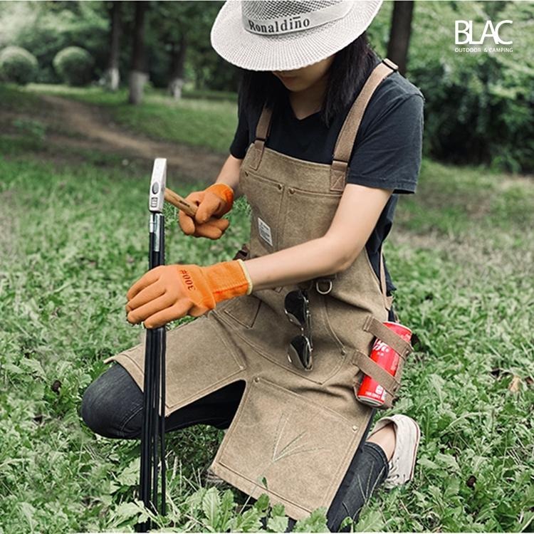 【BLAC黑客】美式復古戶外職人工裝圍裙工作圍裙 防潑水厚磅帆布  男女通用-細節圖3
