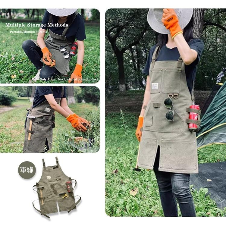 【BLAC黑客】美式復古戶外職人工裝圍裙工作圍裙 防潑水厚磅帆布  男女通用-細節圖6