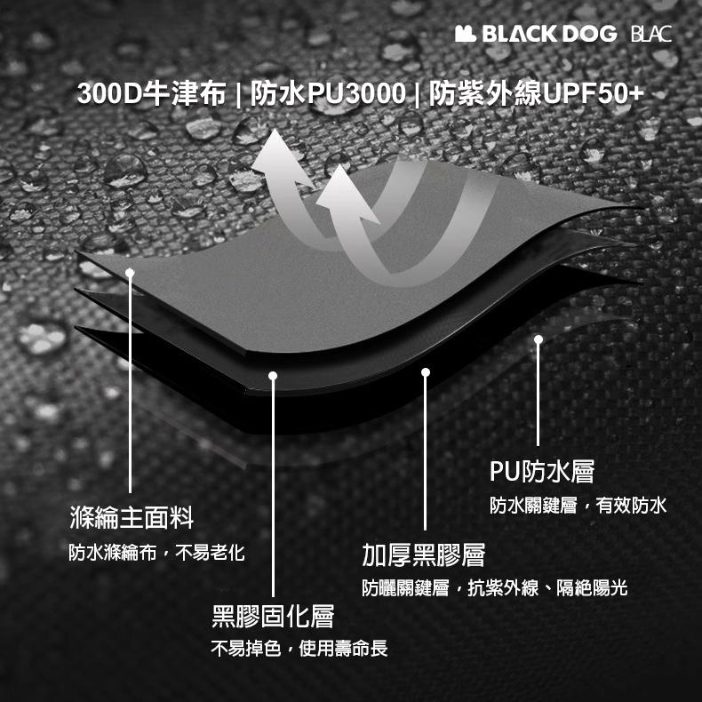 【BLAC黑客】BLACKDOG黑狗黑膠遮陽速搭帳自動帳篷 沙灘帳 野餐帳 300D PU3000 UPF50+-細節圖4