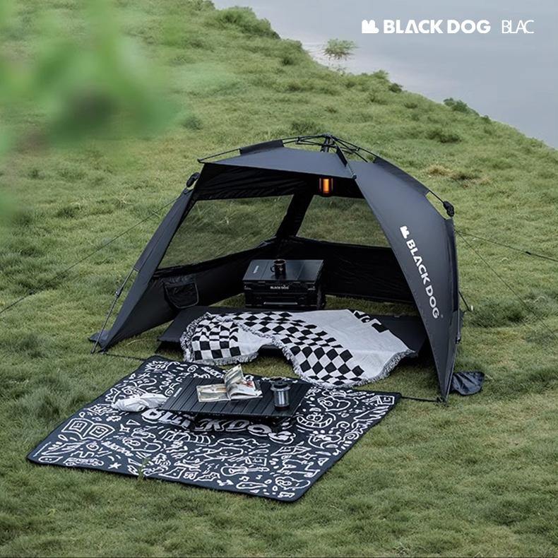 【BLAC黑客】BLACKDOG黑狗黑膠遮陽速搭帳自動帳篷 沙灘帳 野餐帳 300D PU3000 UPF50+-細節圖5