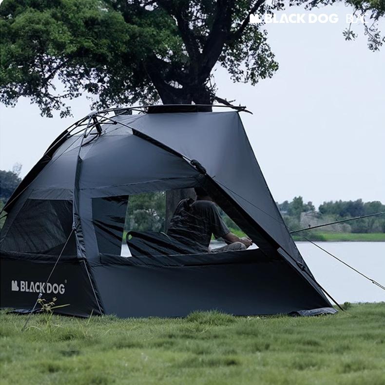 【BLAC黑客】BLACKDOG黑狗黑膠遮陽速搭帳自動帳篷 沙灘帳 野餐帳 300D PU3000 UPF50+-細節圖6