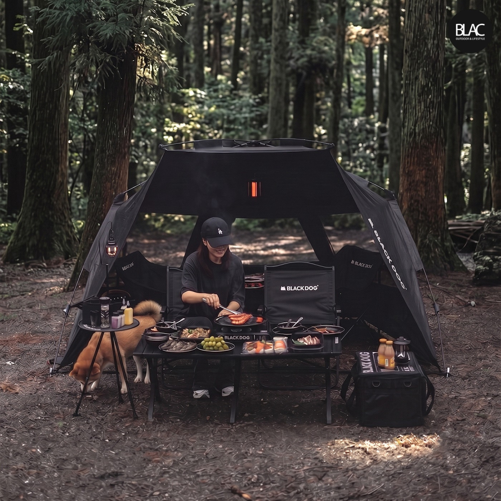 【BLAC黑客】BLACKDOG黑狗黑膠遮陽速搭帳自動帳篷 沙灘帳 野餐帳 300D PU3000 UPF50+-細節圖4