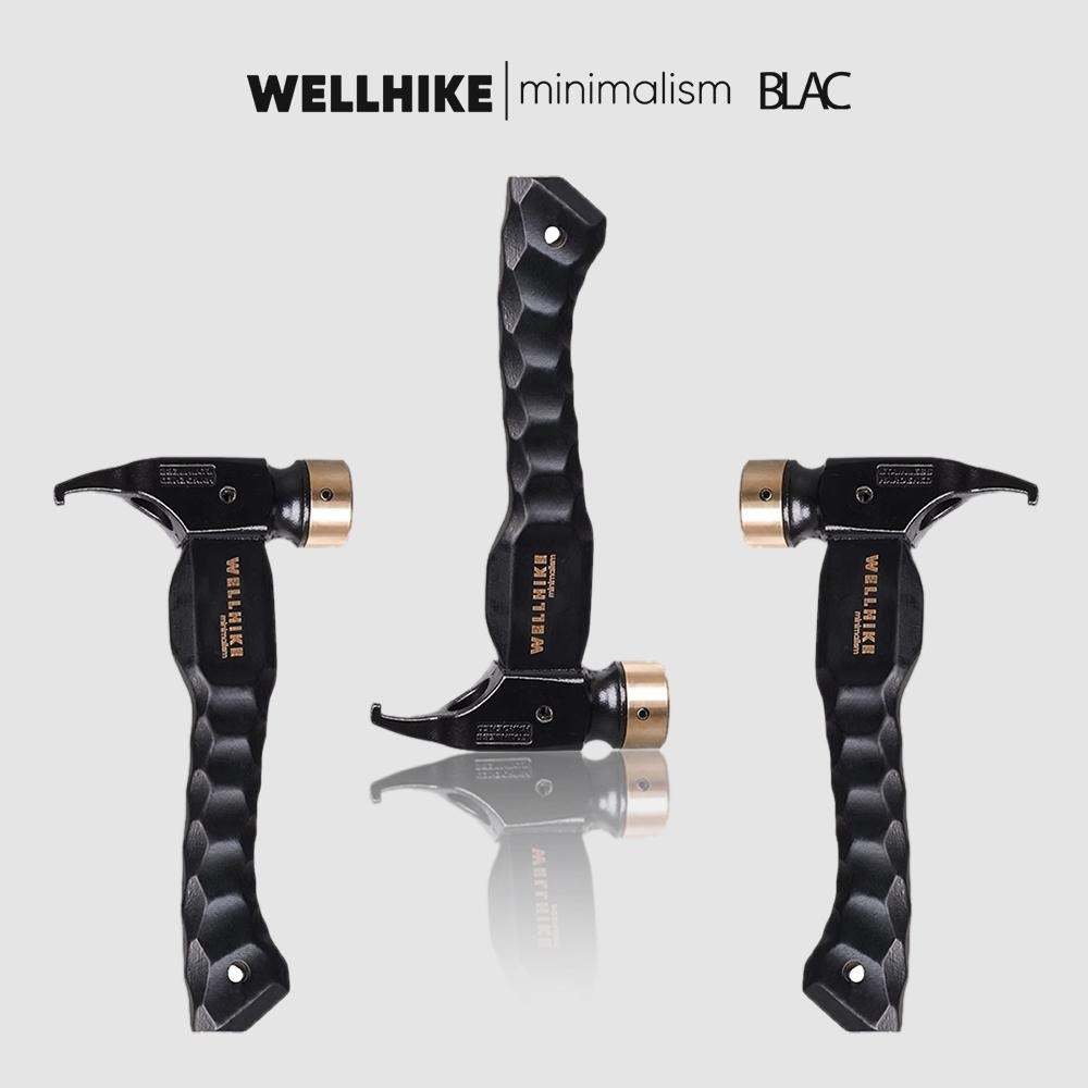 【BLAC黑客】WELLHIKE黑金銅錘營錘 黃銅錘頭櫸木手柄 附牛皮掛繩-細節圖2
