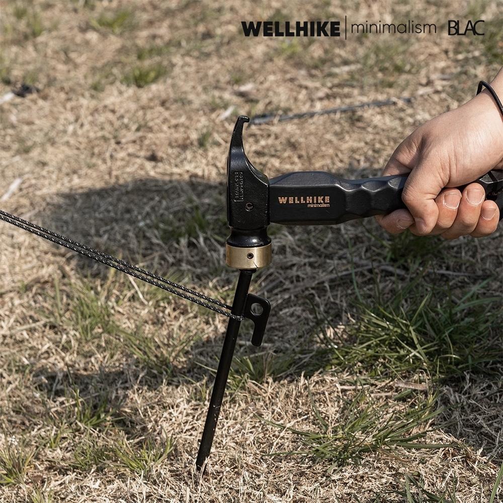 【BLAC黑客】WELLHIKE黑金銅錘營錘 黃銅錘頭櫸木手柄 附牛皮掛繩-細節圖5