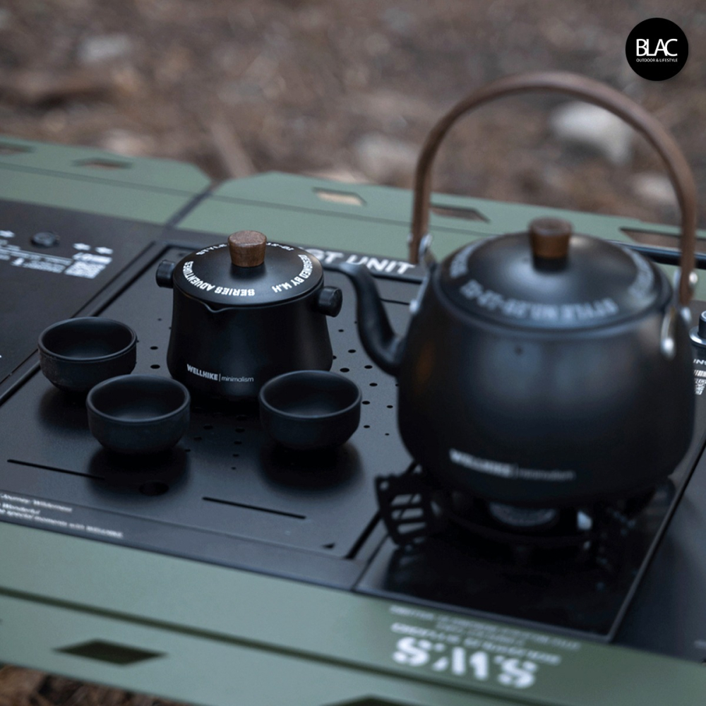 【BLAC黑客】戶外泡茶組煮水壺茶壺 輕量鋁合金鈦黑圓潤壺身-細節圖5