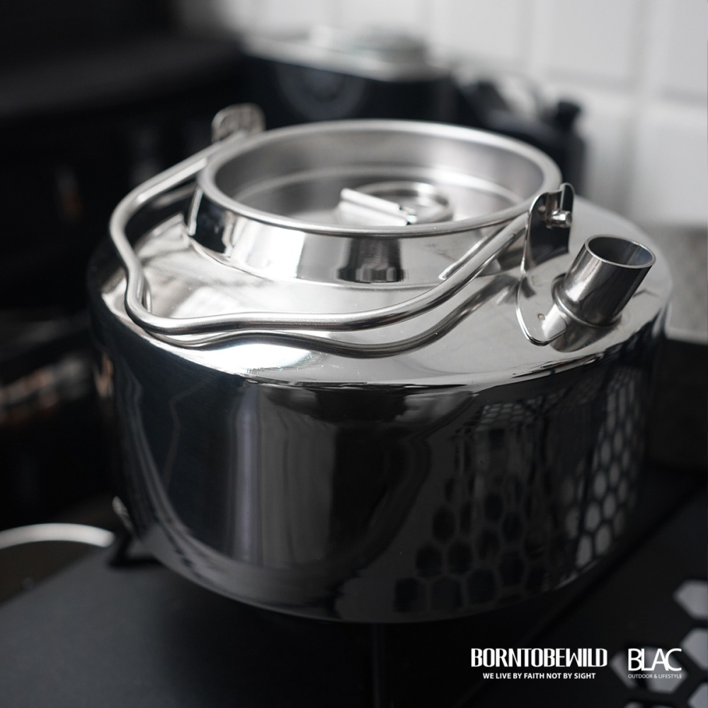 【BLAC黑客】304不鏽鋼銀白鏡面煮水壺茶壺1.2L 極簡圓潤曲線 可自立隔熱提手-細節圖5