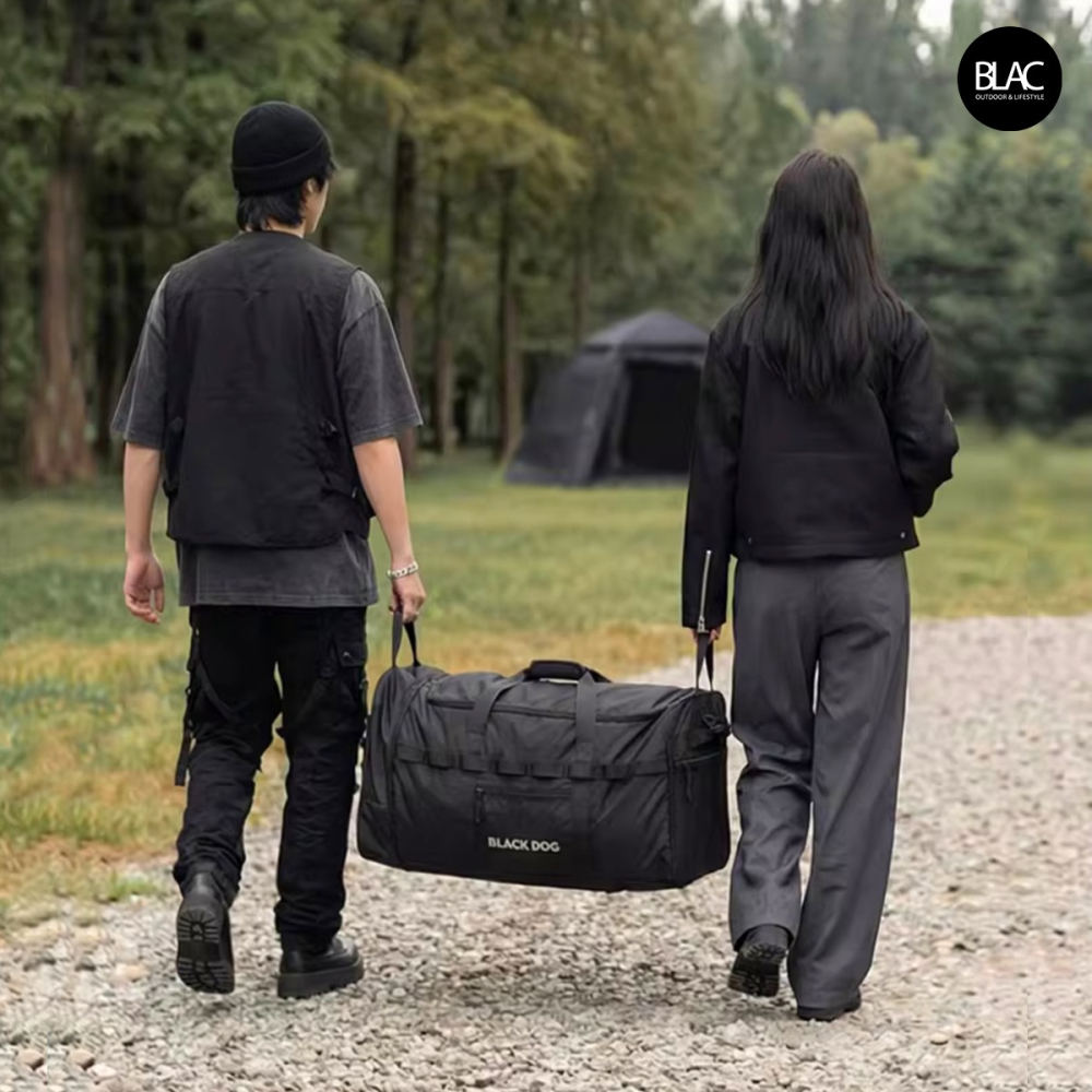 【BLAC黑客】BLACKDOG黑狗旅行收納包拖輪包88L 拖拉/手提/肩背 一體式折疊收納-細節圖3