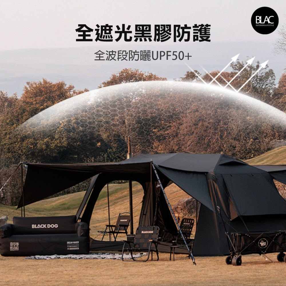 【BLAC黑客】BLACKDOG黑狗星逐13黑膠自動帳篷含全套配件 自動帳篷速搭帳-細節圖7