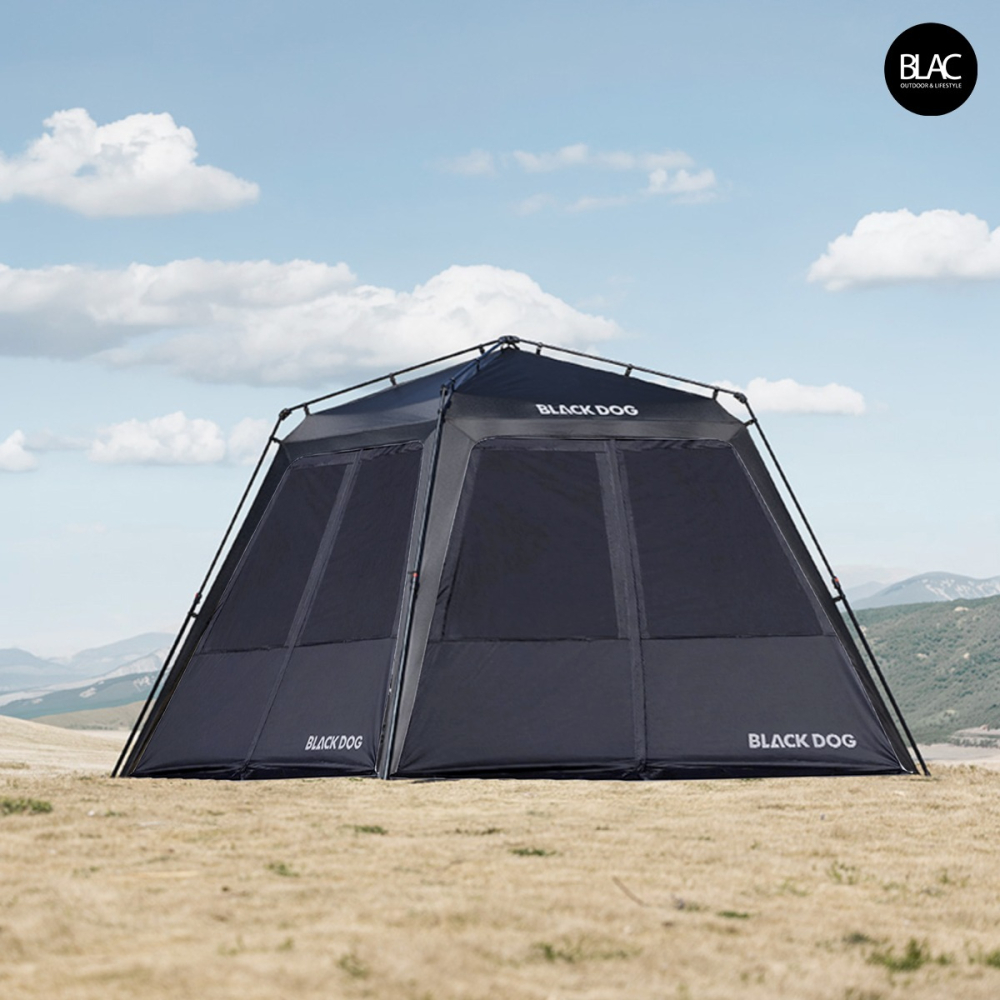 【BLAC黑客】BLACKDOG黑狗速開帳篷遮陽篷遮雨篷園遊會帳篷客廳帳300x300cm 全遮光鈦黑膠含四邊門片-細節圖9
