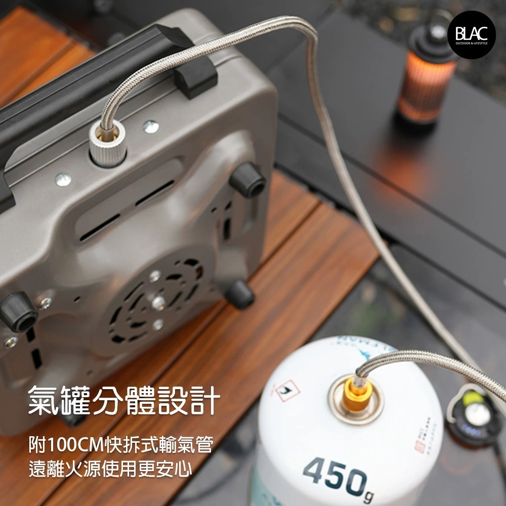 【BLAC黑客】BUERK折疊雙口爐瓦斯爐卡式爐燃氣爐 8800w純銅五星雙爐頭 內建穩壓系統-細節圖9