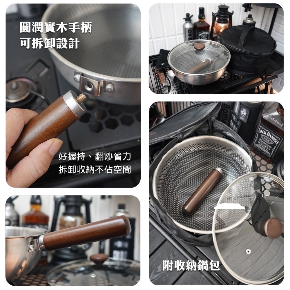 【BLAC黑客】立體蜂巢炒鍋煎鍋湯鍋 304不鏽鋼三層複合鋼材 高導磁性電磁爐IH爐可用BUERK-細節圖9
