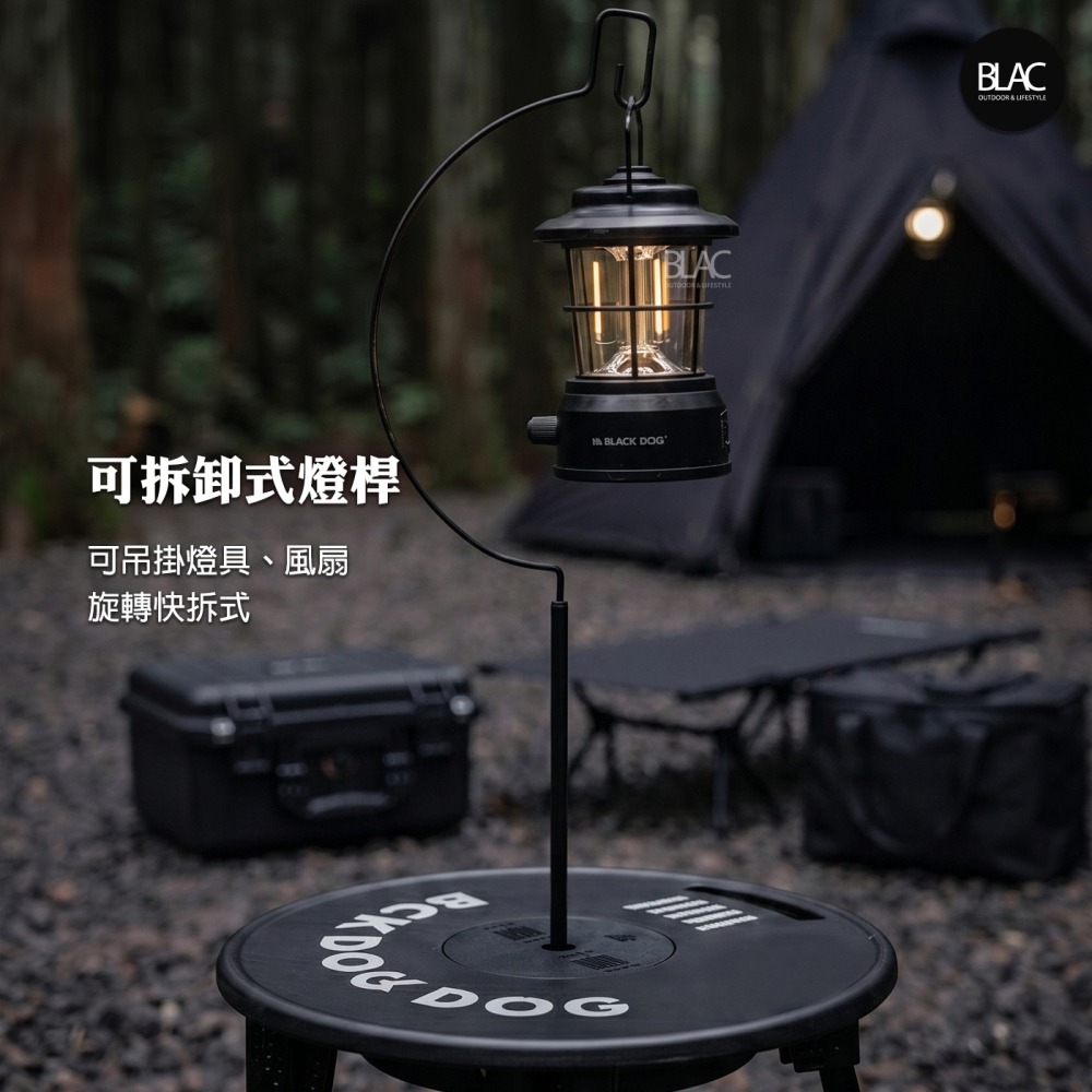 【BLAC黑客】BLACKDOG黑狗露營桌圓桌椅凳釣魚桌 桌凳兩用附燈架 鋁合金桌腳 一體式收納-細節圖5