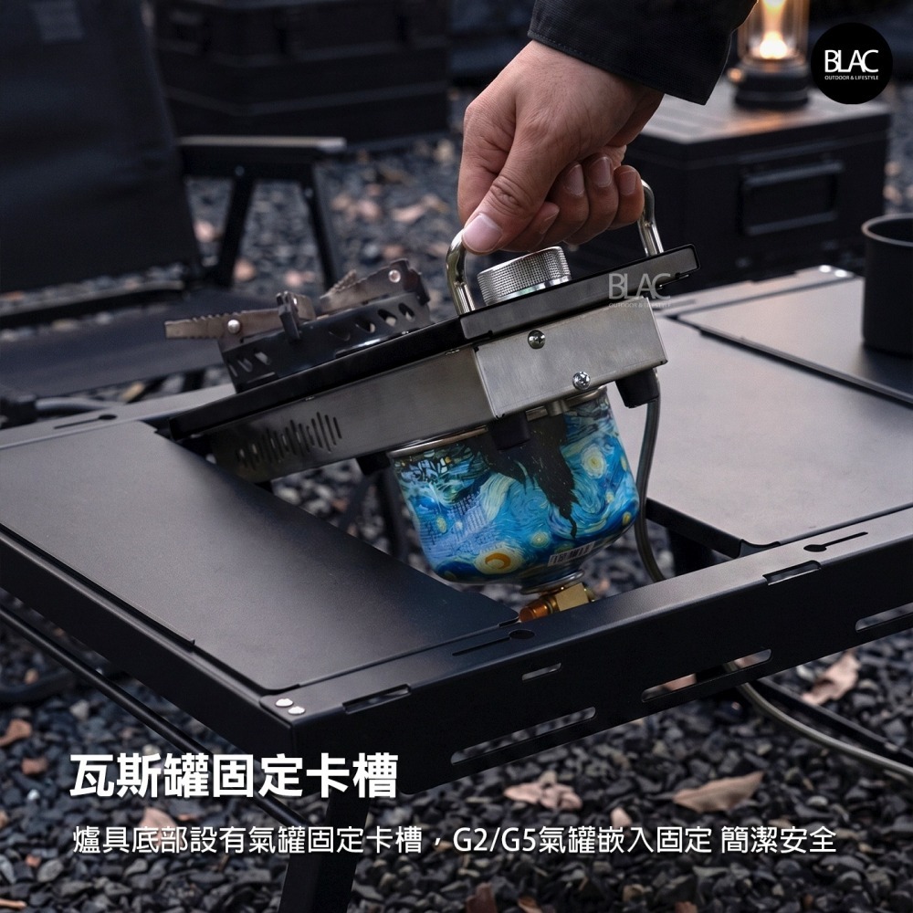 【BLAC黑客】IGT三爐頭氣爐瓦斯爐單口爐6.8kw 內建穩壓設計 防風拓展爐架 一體式點火旋鈕BUERK-細節圖4