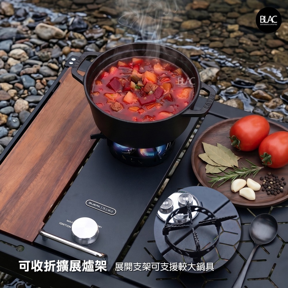【BLAC黑客】IGT三爐頭氣爐瓦斯爐單口爐6.8kw 內建穩壓設計 防風拓展爐架 一體式點火旋鈕BUERK-細節圖5