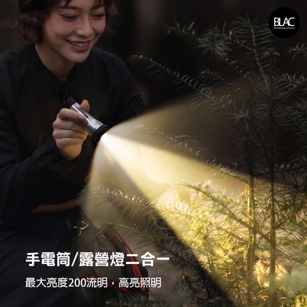 BLACKDOG黑狗燈塔露營燈手電筒Mate2【BLAC黑客】Type-C版內建琥珀光1/4磁吸底座 goalzero-細節圖4