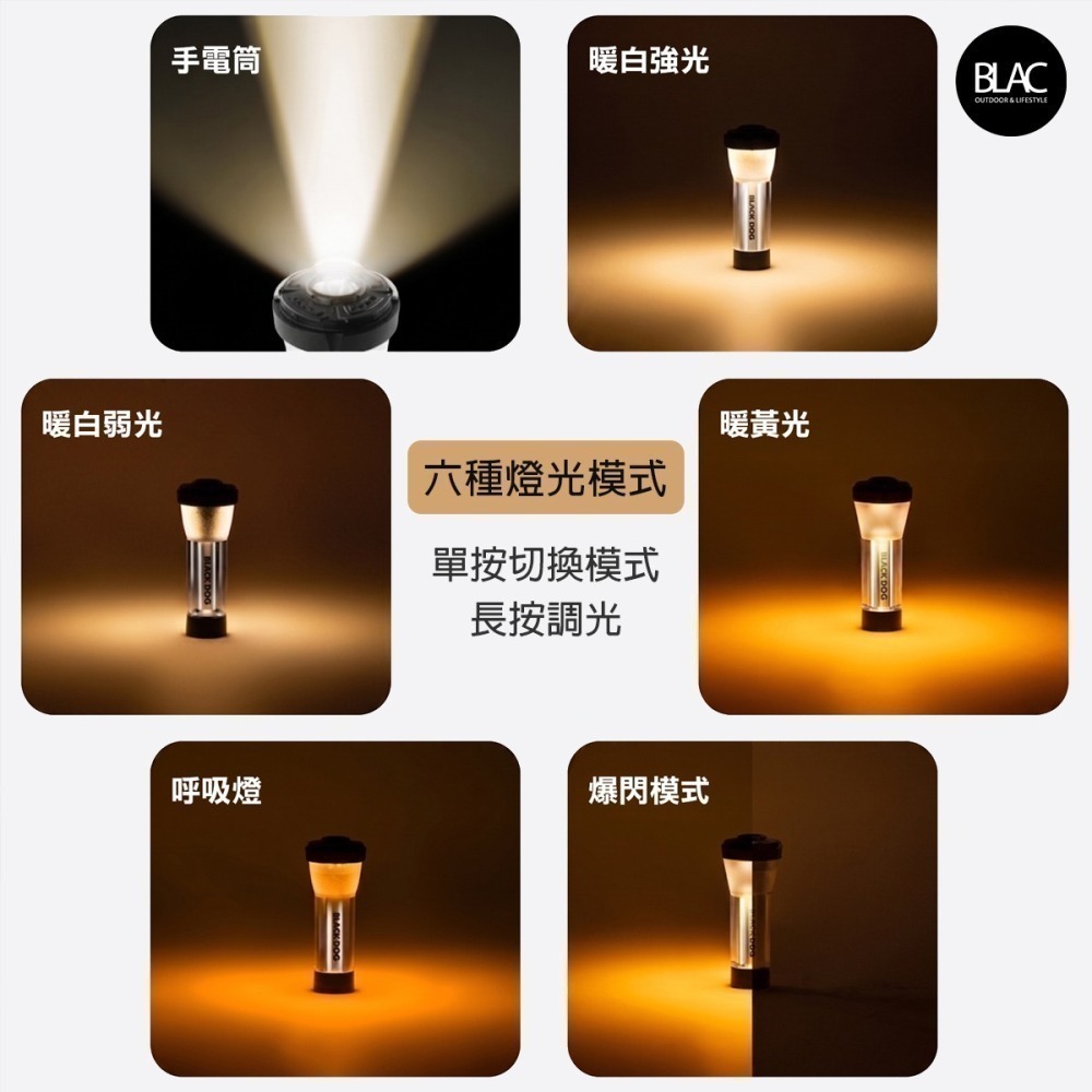 BLACKDOG黑狗燈塔露營燈手電筒Mate2【BLAC黑客】Type-C版內建琥珀光1/4磁吸底座 goalzero-細節圖5