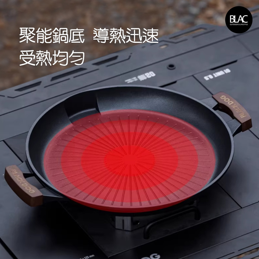 【BLAC黑客】BLACKDOG黑狗多功能深烤盤 複合材質壓鑄鍋底 不挑爐具電磁爐可用-細節圖5