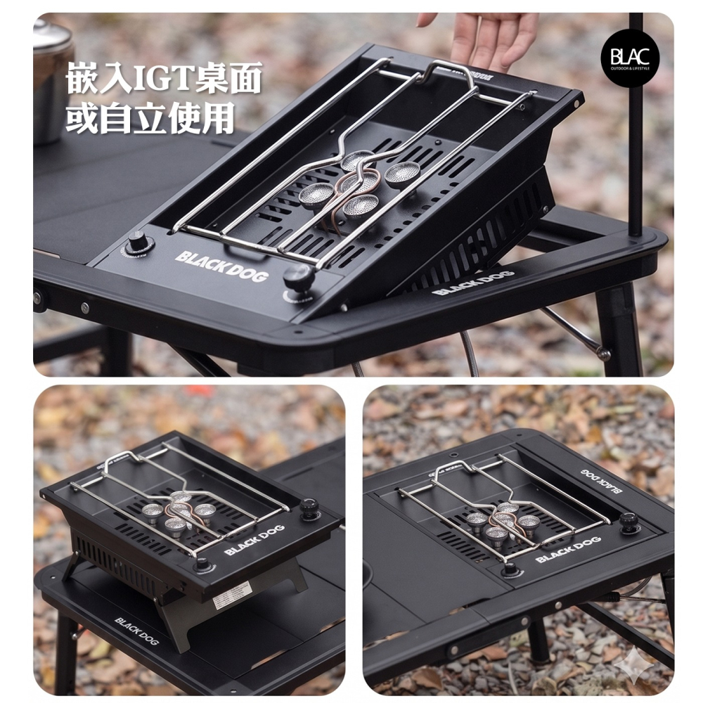 【BLAC黑客】BLACKDOG黑狗IGT下沉式氣爐瓦斯爐單口爐7200W 嵌入/自立兩用闇黑機甲美學-細節圖2
