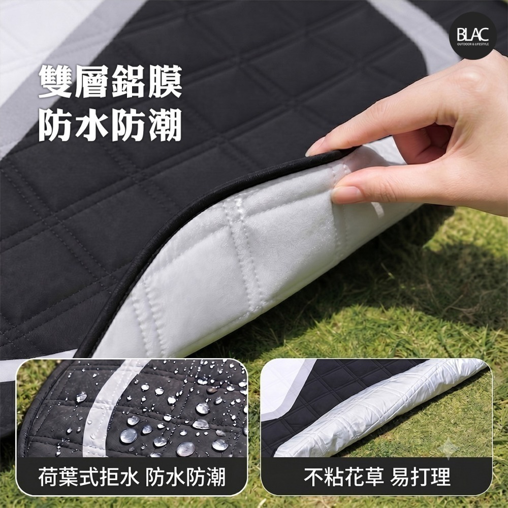 BLACKDOG黑狗野餐墊防潮墊沙灘墊寵物墊 帳篷地墊 雙面防潑水 加厚鋪棉 可機洗 柴犬系列-細節圖7