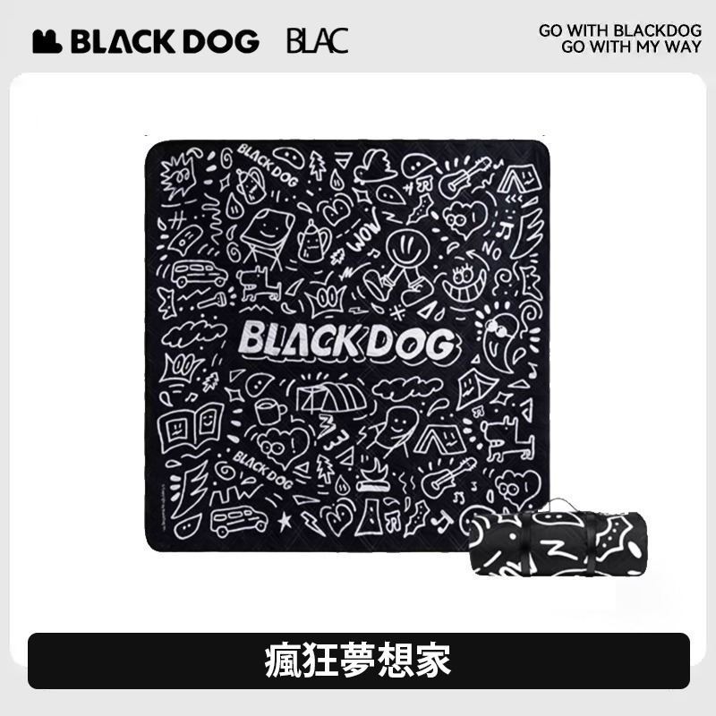BLACKDOG黑狗野餐墊防潮墊沙灘墊寵物墊 帳篷地墊 雙面防潑水 加厚鋪棉 可機洗 柴犬系列-規格圖11