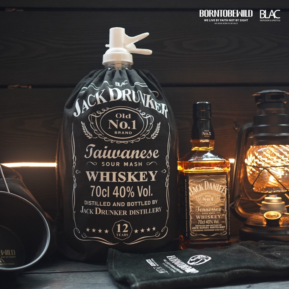 【BLAC黑客】戶外露營水桶包水桶袋6L礦泉水用 經典酒標兩面正反印刷 正反放置水桶皆可-細節圖9