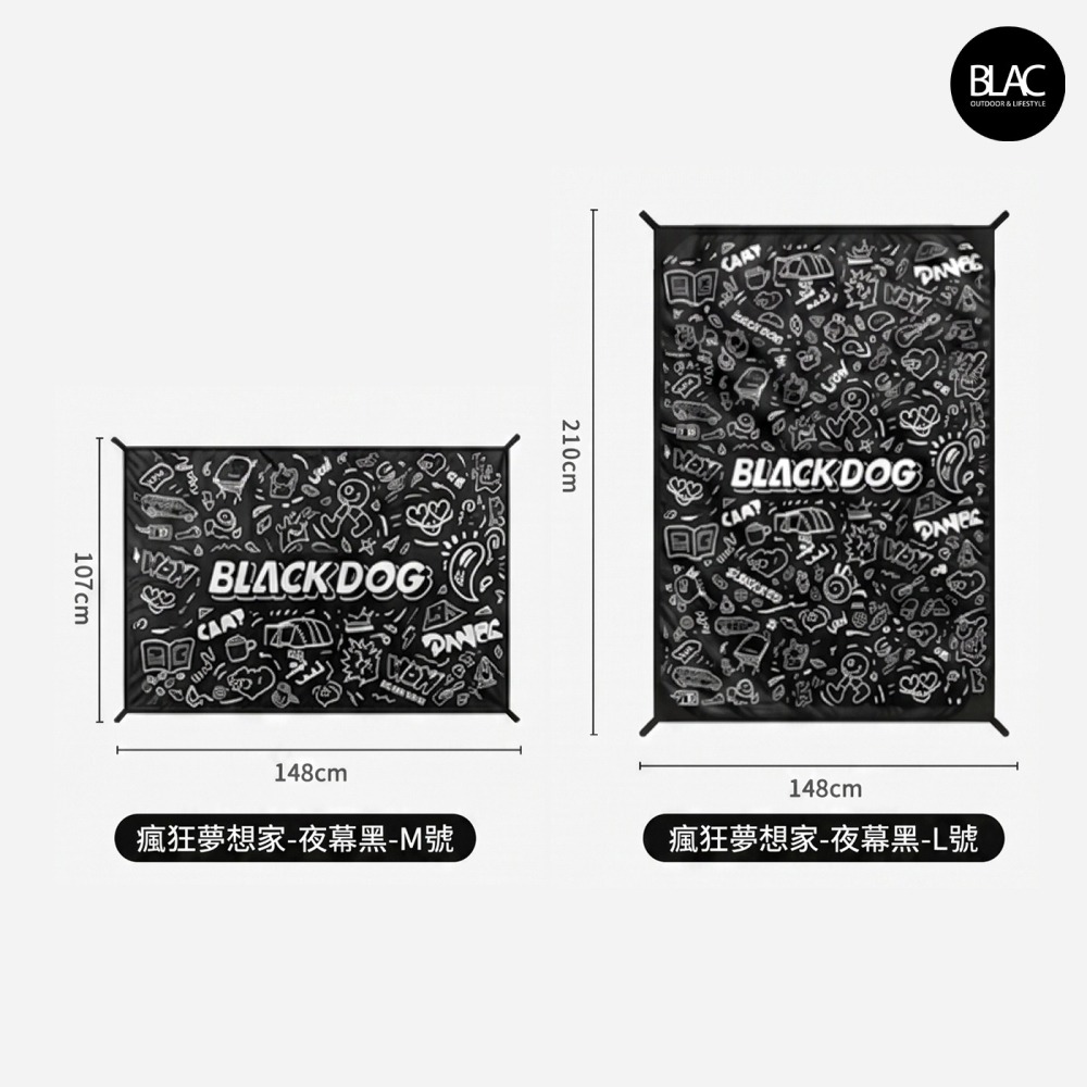 【BLAC黑客】BLACKDOG黑狗極輕量野餐墊沙灘墊防潮墊帳篷地墊 迷你輕量雙面防潑水 抗撕裂格紋布REMAX-細節圖9