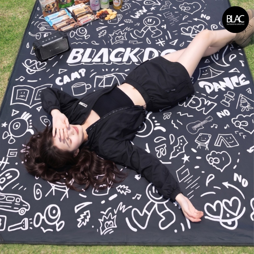 【BLAC黑客】BLACKDOG黑狗極輕量野餐墊沙灘墊防潮墊帳篷地墊 迷你輕量雙面防潑水 抗撕裂格紋布REMAX-細節圖2