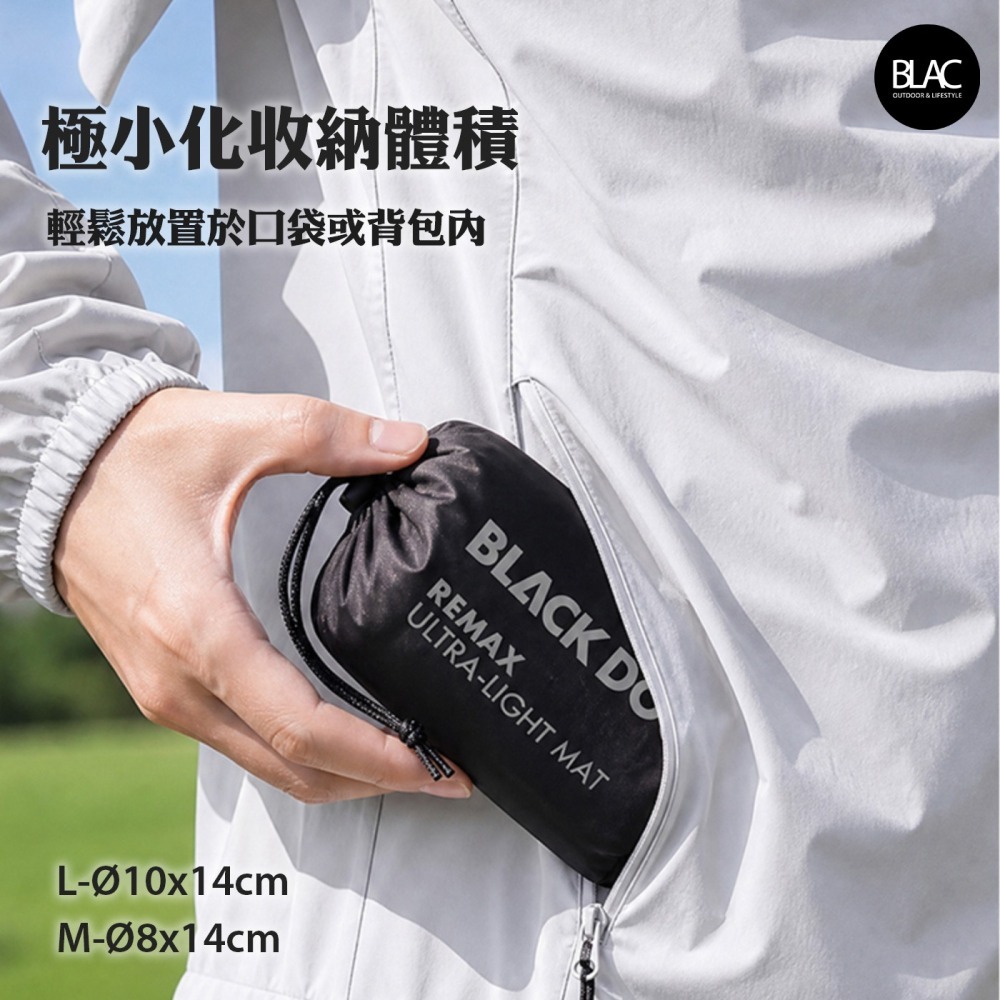 【BLAC黑客】BLACKDOG黑狗極輕量野餐墊沙灘墊防潮墊帳篷地墊 迷你輕量雙面防潑水 抗撕裂格紋布REMAX-細節圖3