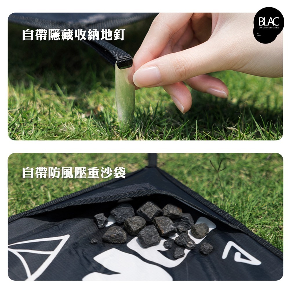 【BLAC黑客】BLACKDOG黑狗極輕量野餐墊沙灘墊防潮墊帳篷地墊 迷你輕量雙面防潑水 抗撕裂格紋布REMAX-細節圖8