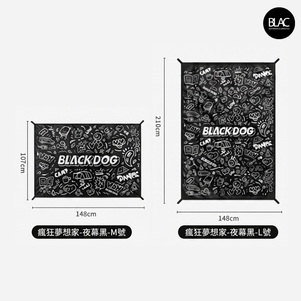 【BLAC黑客】BLACKDOG黑狗極輕量野餐墊沙灘墊防潮墊帳篷地墊 迷你輕量雙面防潑水 抗撕裂格紋布REMAX-細節圖9