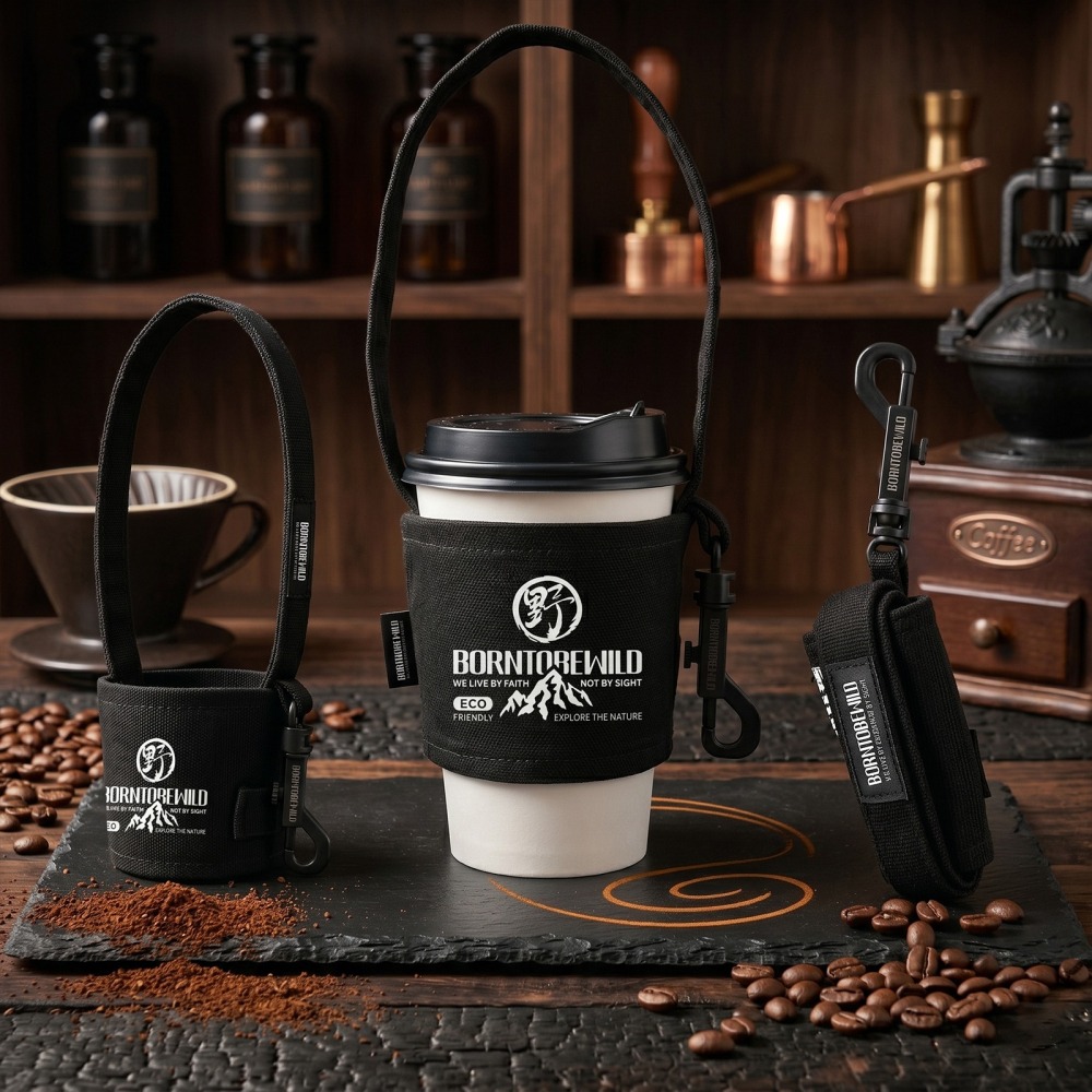 【BLAC黑客】飲料杯套環保杯套咖啡杯套手搖杯套 山系ECO-Friendly版 可收折吊掛BORNTOBEWILD-細節圖5