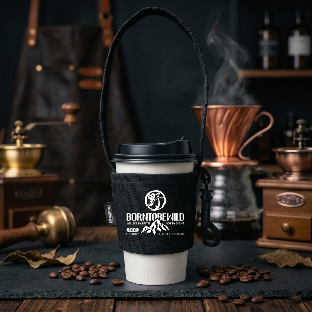 【BLAC黑客】飲料杯套環保杯套咖啡杯套手搖杯套 山系ECO-Friendly版 可收折吊掛BORNTOBEWILD-細節圖6