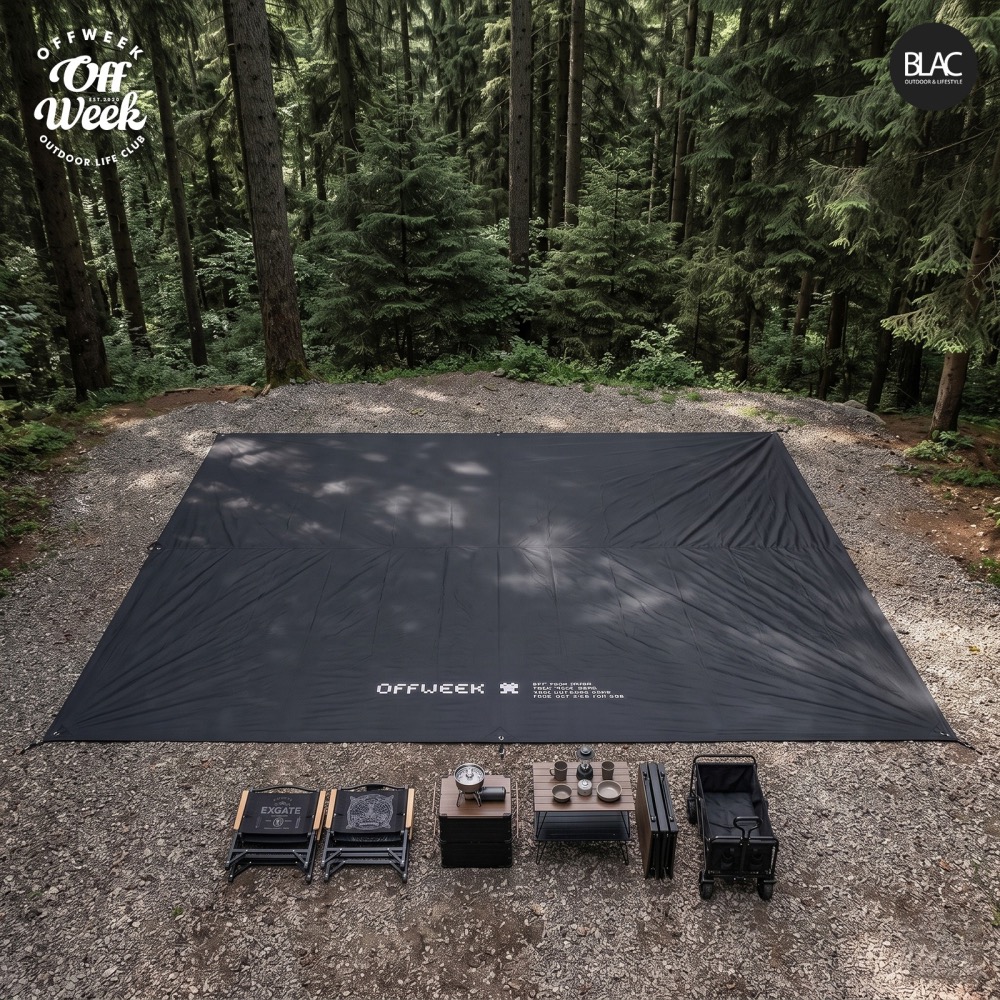 【BLAC黑客】全遮光涼感黑膠方型天幕含營柱配件550x440cm 210D牛津布涼感隔熱黑膠OFFWEEK-細節圖5