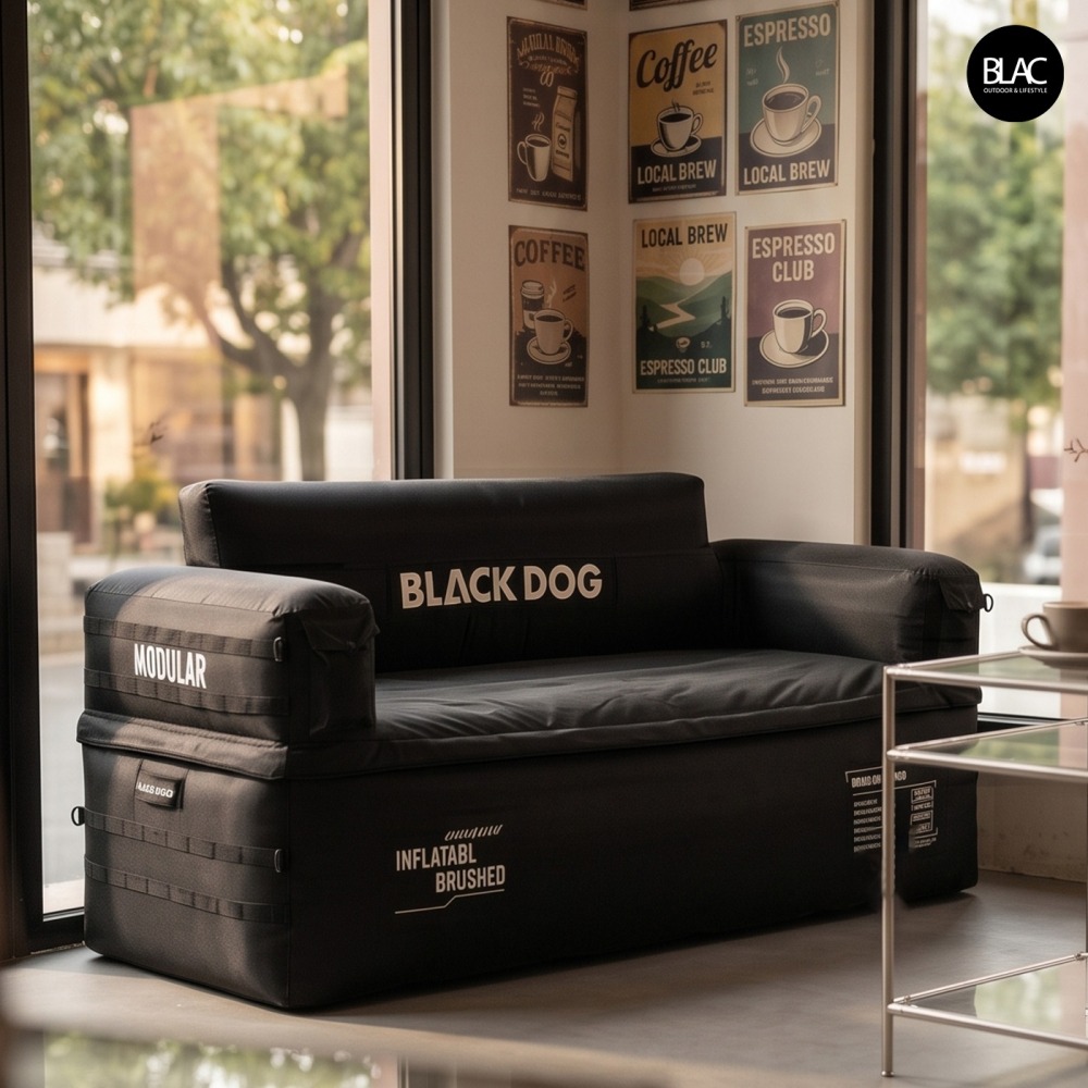 【BLAC黑客】BLACKDOG黑狗雙人彈絲充氣沙發 坐躺兩用上下獨立氣室 可分離成單人床 內建電動打氣機-細節圖2