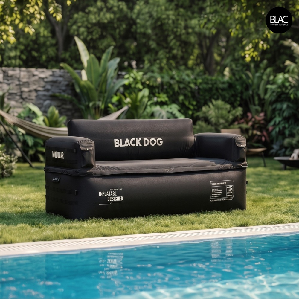 【BLAC黑客】BLACKDOG黑狗雙人彈絲充氣沙發 坐躺兩用上下獨立氣室 可分離成單人床 內建電動打氣機-細節圖3