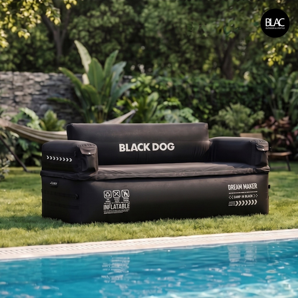 BLACKDOG黑狗雙人充氣沙發露營沙發充氣床 一鍵充放氣【BLAC黑客】內建充吸兩用電動打氣機 PVC高彈力內膽-細節圖5