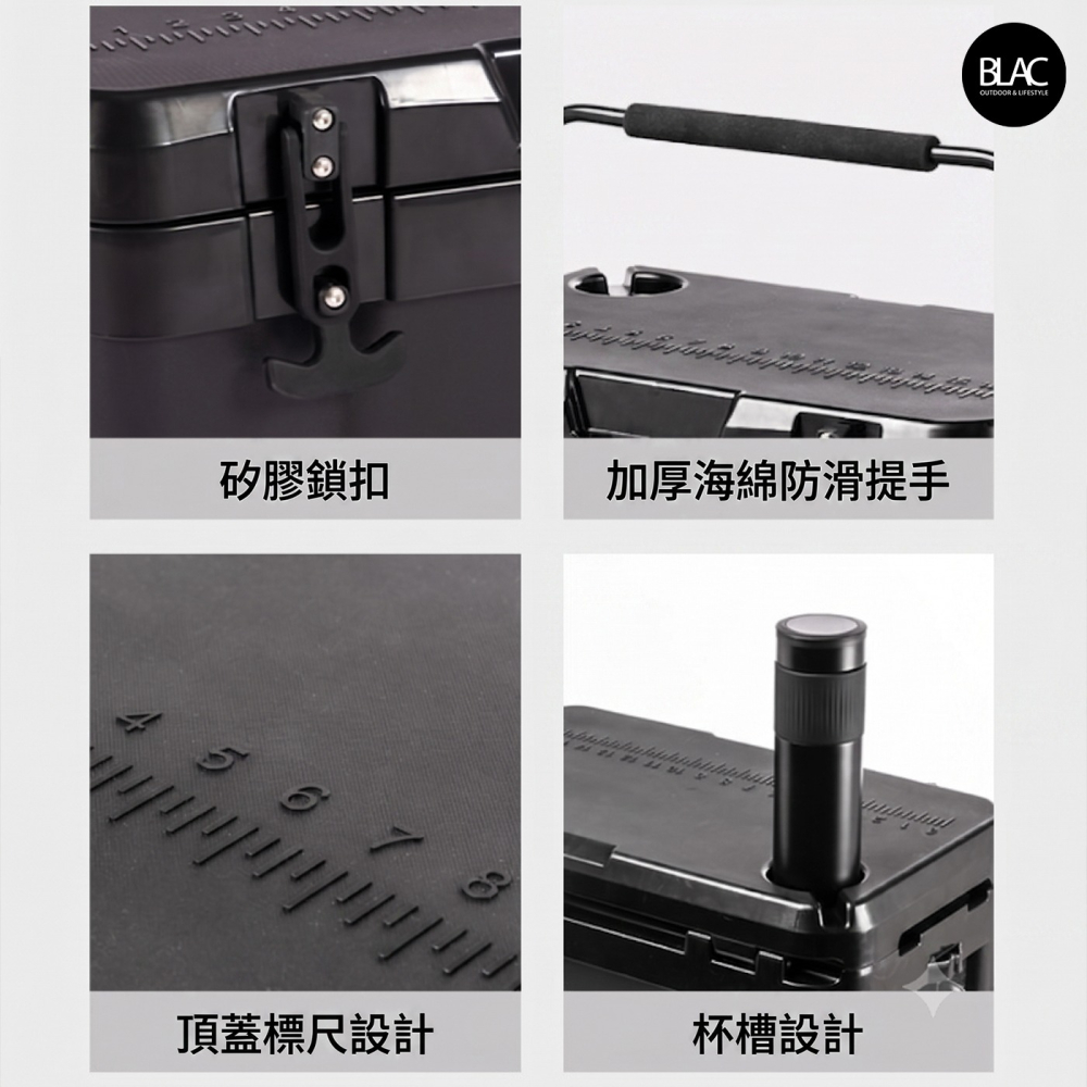 【BLAC黑客】BLACKDOG保冰箱保冰桶保溫箱釣魚冰箱26L 長效保溫保冰 一體成型內層PP+PU保溫-細節圖7