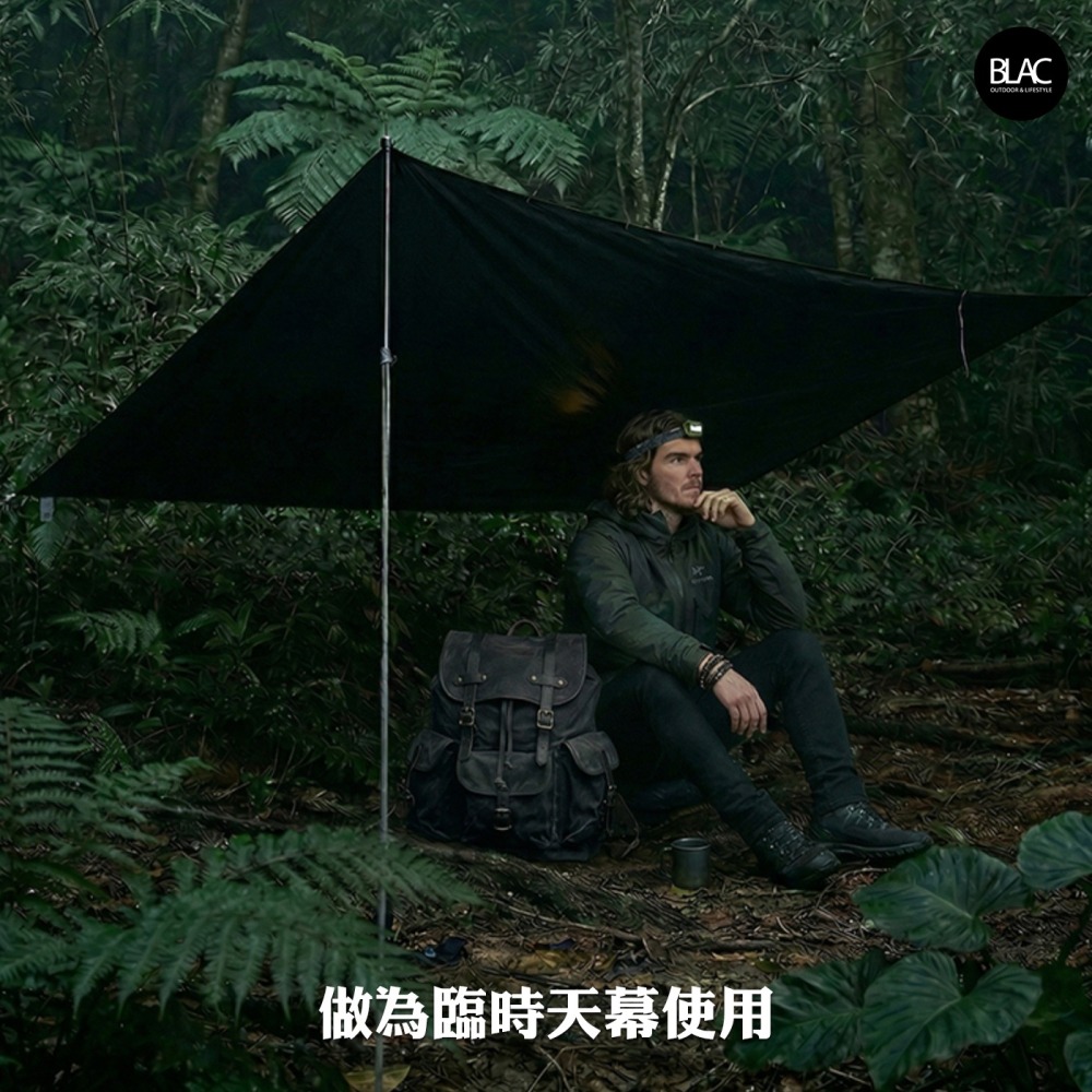【BLAC黑客】BLACKDOG黑狗超潑水輕量雨衣登山釣魚露營機車通勤 矽塗層荷葉拒水 防水PU5000 230g輕量-細節圖8