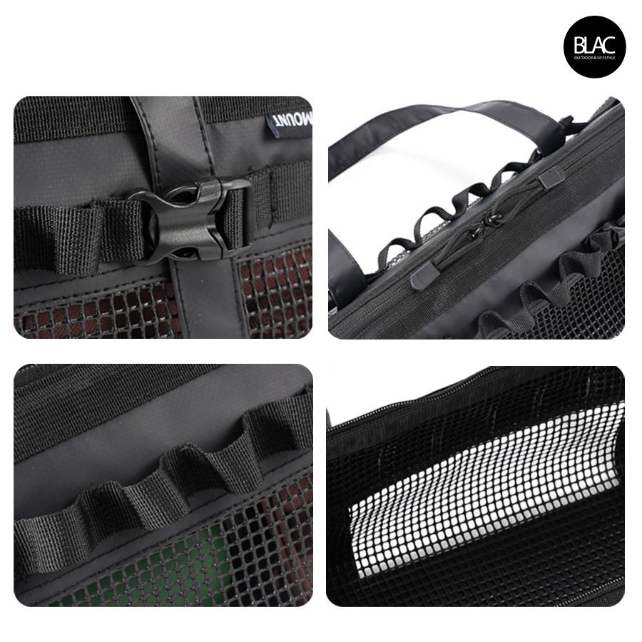 【BLAC黑客】戶外防水工具包工具袋營釘營槌收納包收納袋 全方水鏤空網格 90度大開口-細節圖9