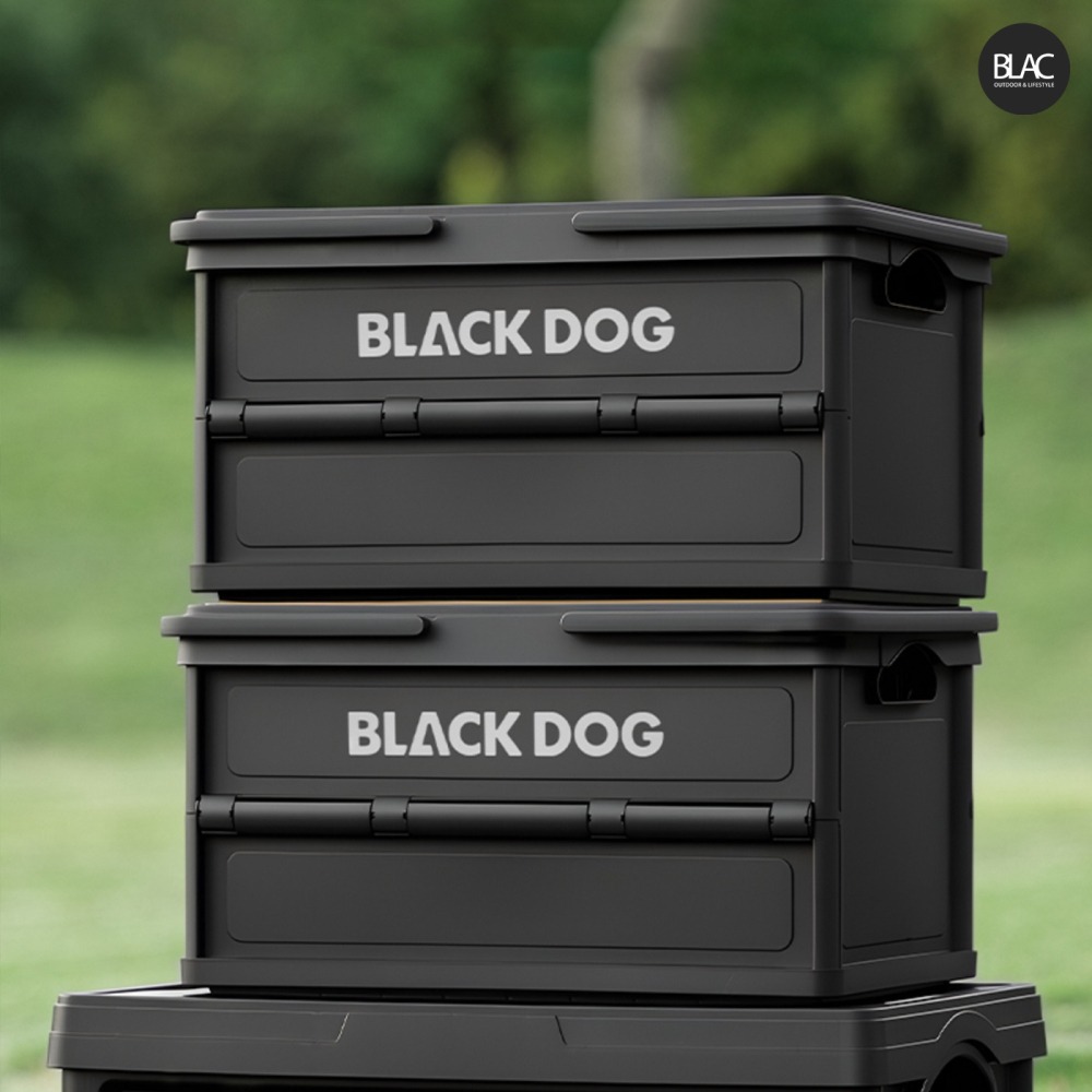 【BLAC黑客】BLACKDOG黑狗手提折疊收納箱露營收納箱附木質桌板 折疊提手 45L-細節圖7
