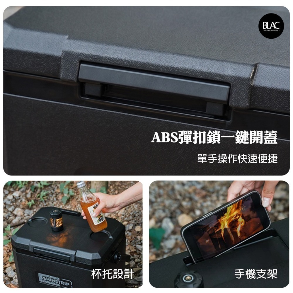 【BLAC黑客】山趣ShineTrip保冰桶保冰箱保溫箱釣魚冰箱 72H長效保溫 三層鎖溫 六面PU發泡填充-細節圖6