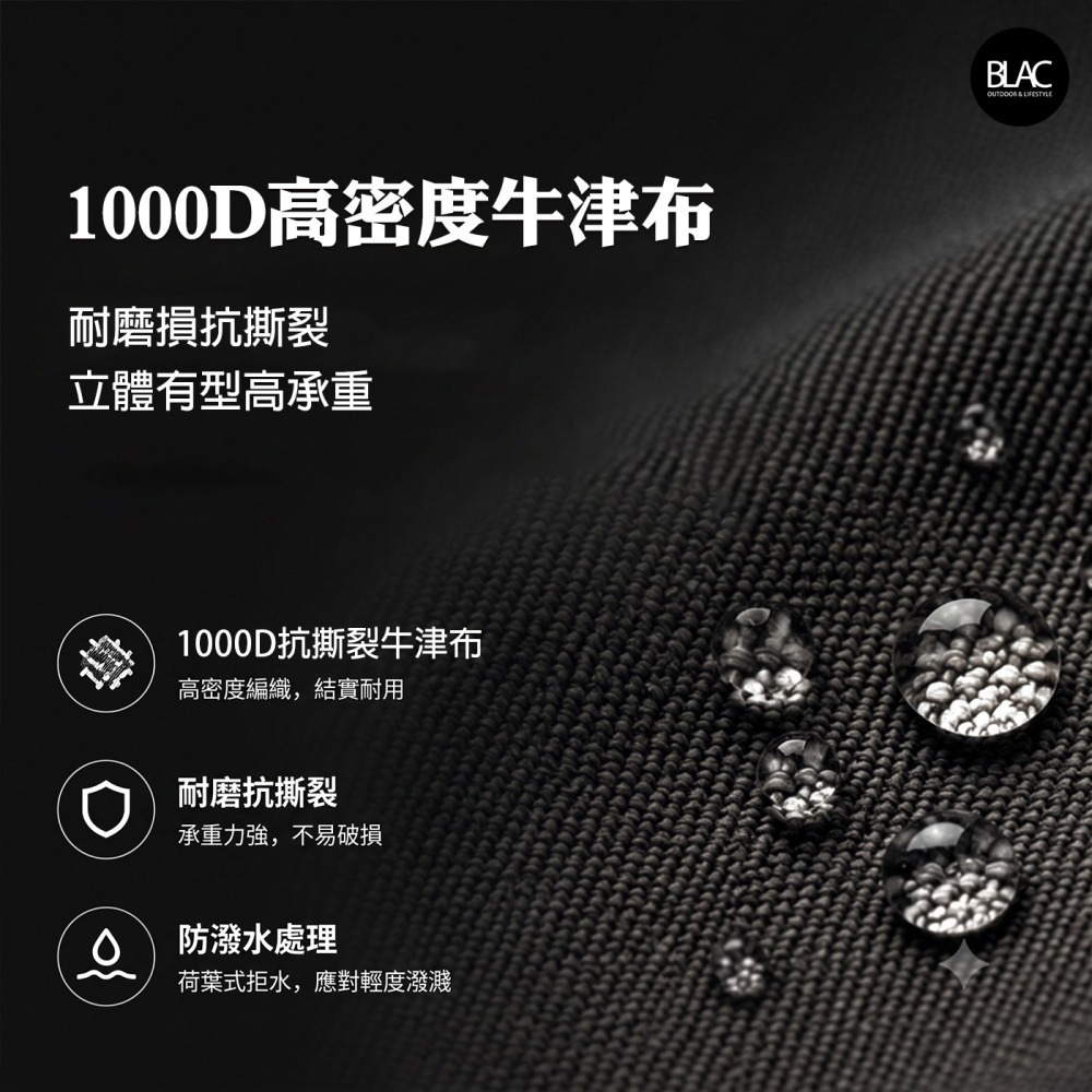 【BLAC黑客】露營工具收納包工具包工具袋營釘營槌收納包收納袋 1000D抗撕裂牛津布 表層防潑水處理 180度大開口-細節圖5