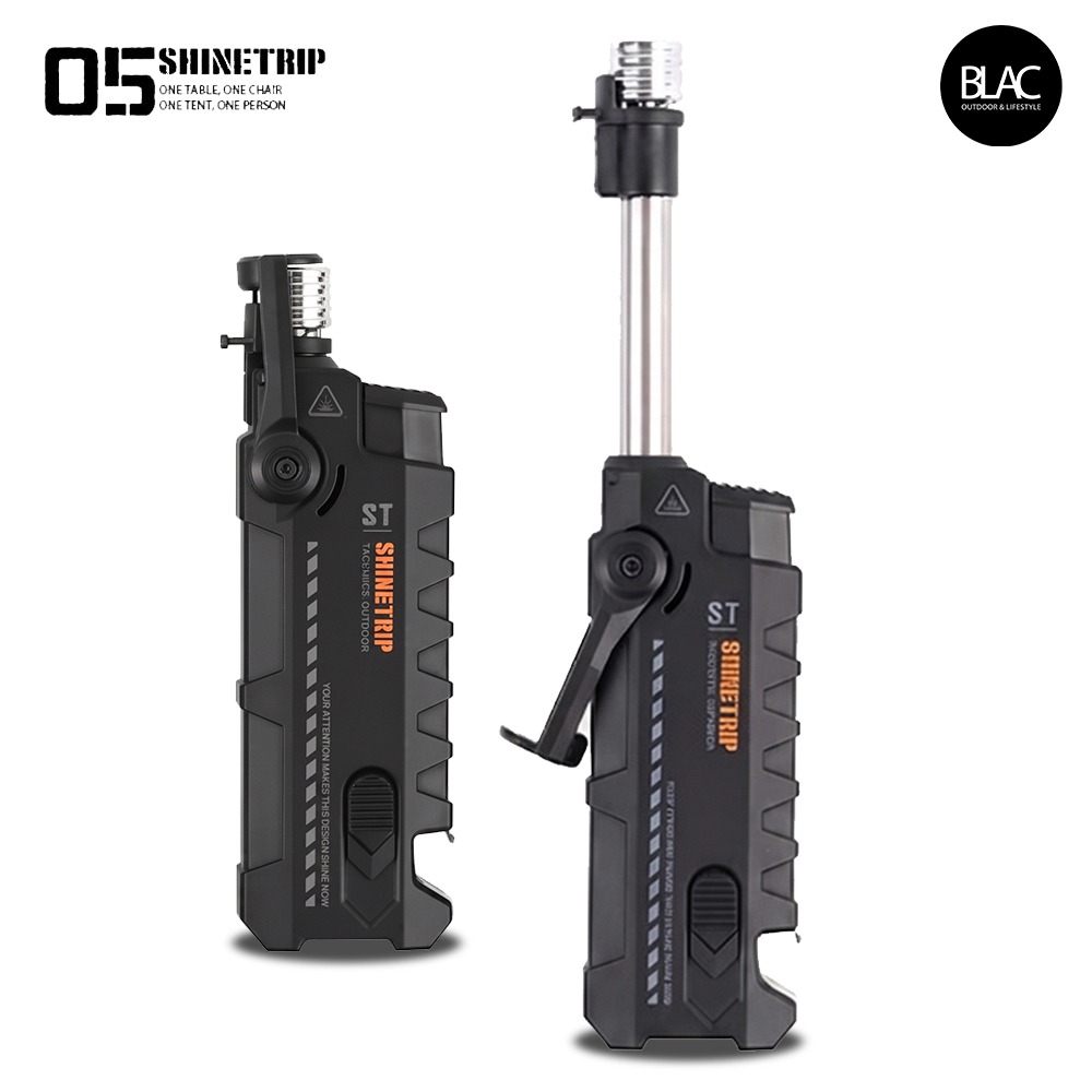 【BLAC黑客】山趣ShineTrip新版伸縮防風點火器打火機 自帶開瓶器 安全切割刀 全金屬伸縮直管-規格圖9