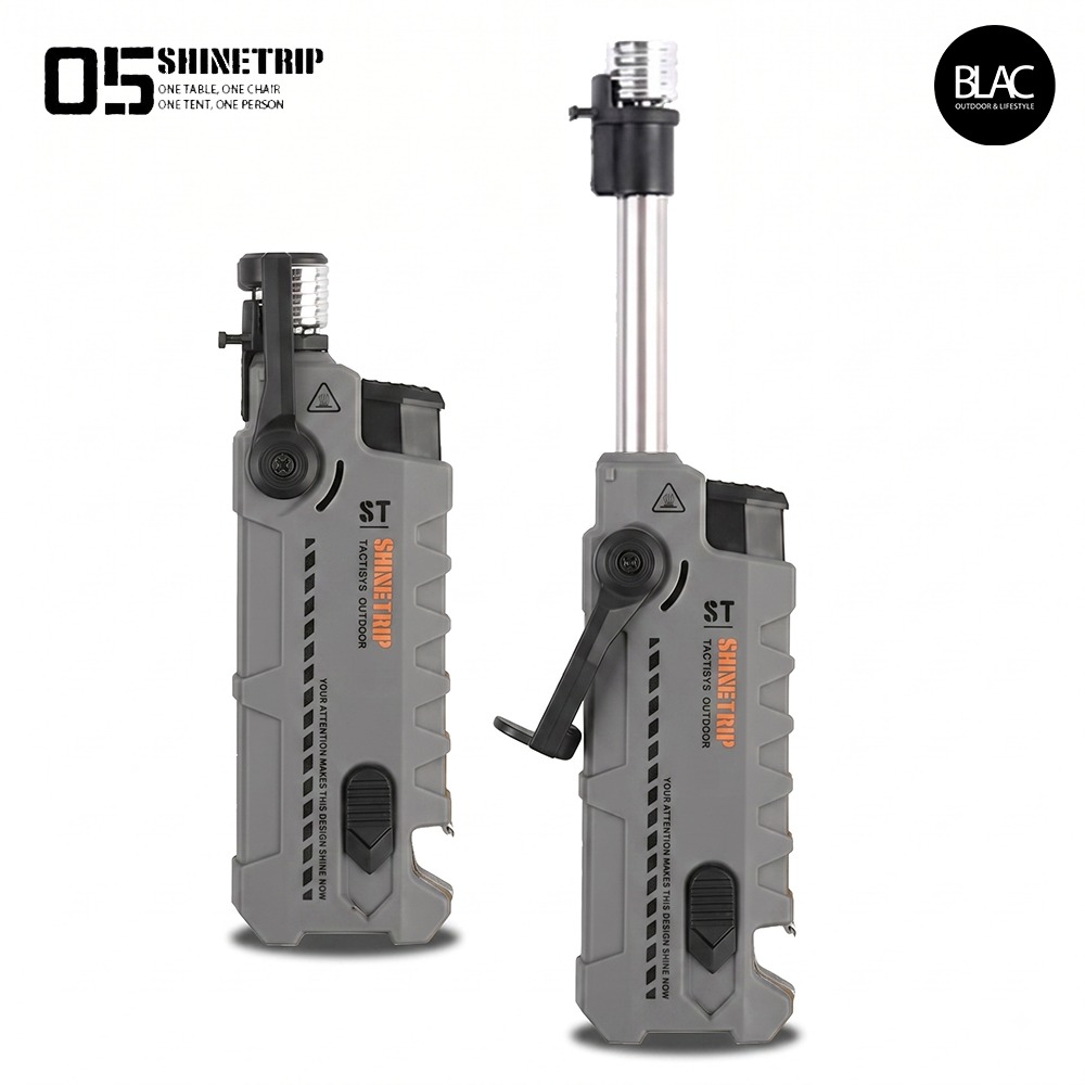 【BLAC黑客】山趣ShineTrip新版伸縮防風點火器打火機 自帶開瓶器 安全切割刀 全金屬伸縮直管-規格圖9