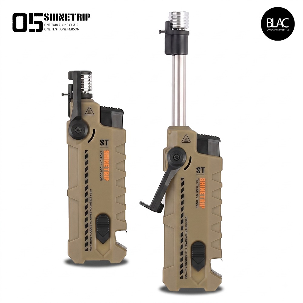 【BLAC黑客】山趣ShineTrip新版伸縮防風點火器打火機 自帶開瓶器 安全切割刀 全金屬伸縮直管-規格圖9