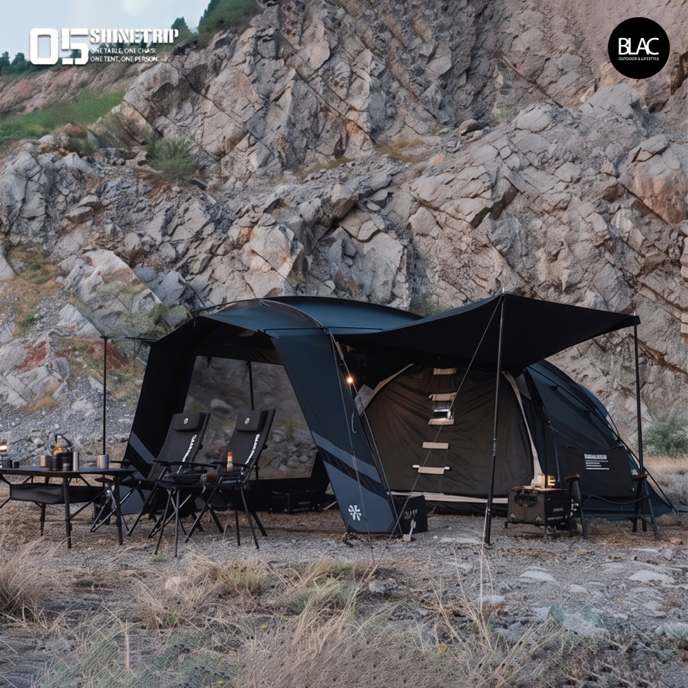 【BLAC黑客】山趣ShineTrip征服者隧道帳篷一房一廳帳7001鋁合金骨架570x310x210cm-細節圖4