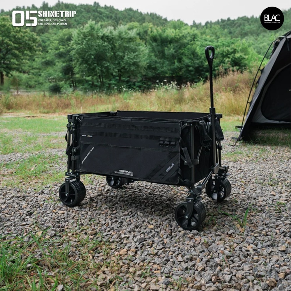 【BLAC黑客】山趣ShineTrip越野寬輪露營推車營地推車 聚攏收折 可拆卸輪組附側掛袋-細節圖11