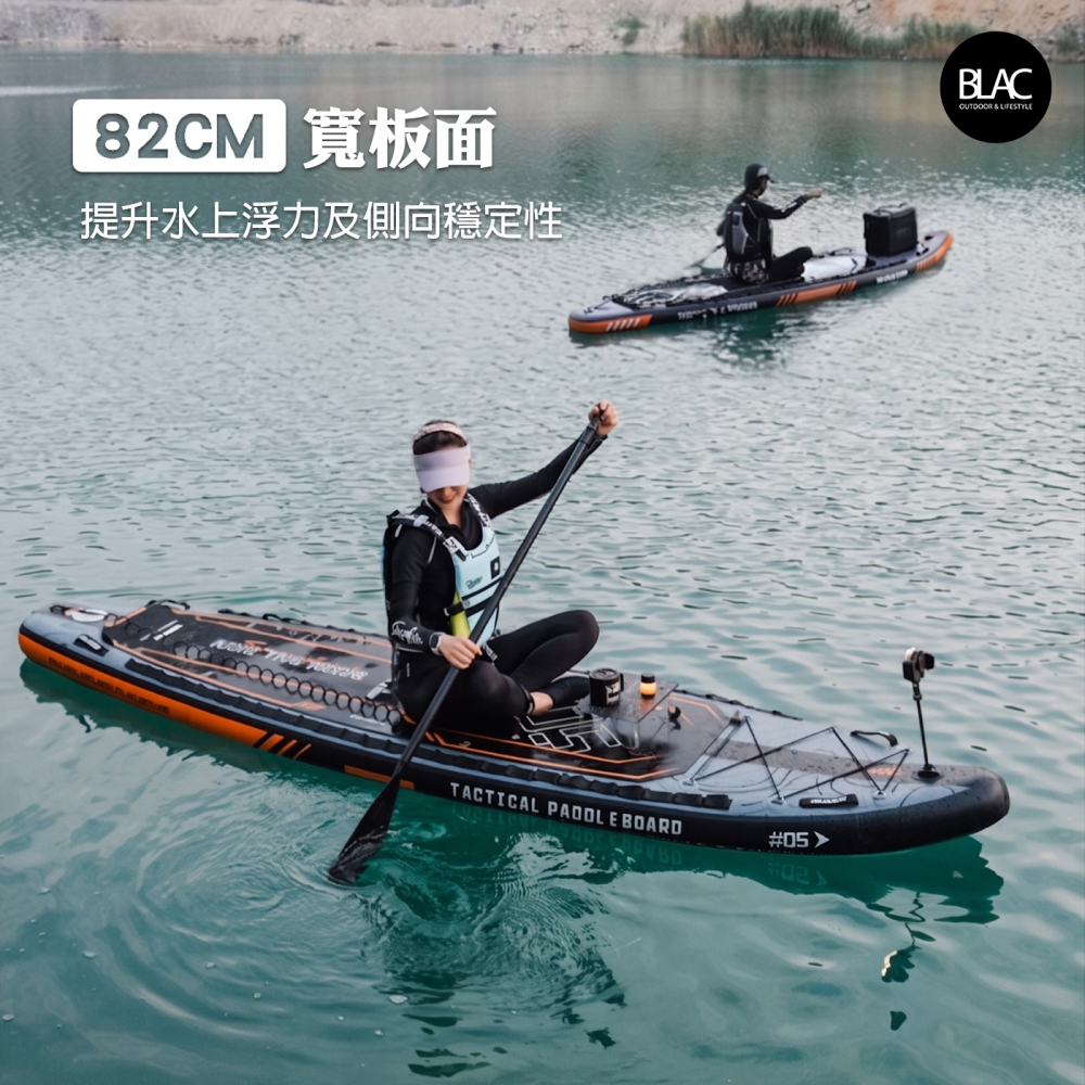 山趣SUP槳板立槳立式划槳衝浪板【BLAC黑客】PVC多層精編拉絲 含全套配件ShineTrip-細節圖4