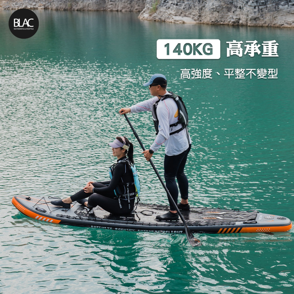 山趣SUP槳板立槳立式划槳衝浪板【BLAC黑客】PVC多層精編拉絲 含全套配件ShineTrip-細節圖5