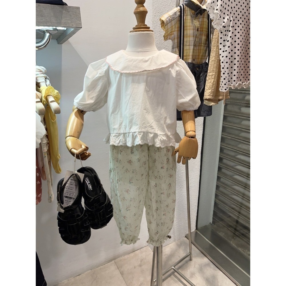 9003單一價綠雪紡花褲90-130/6折/版小-細節圖2